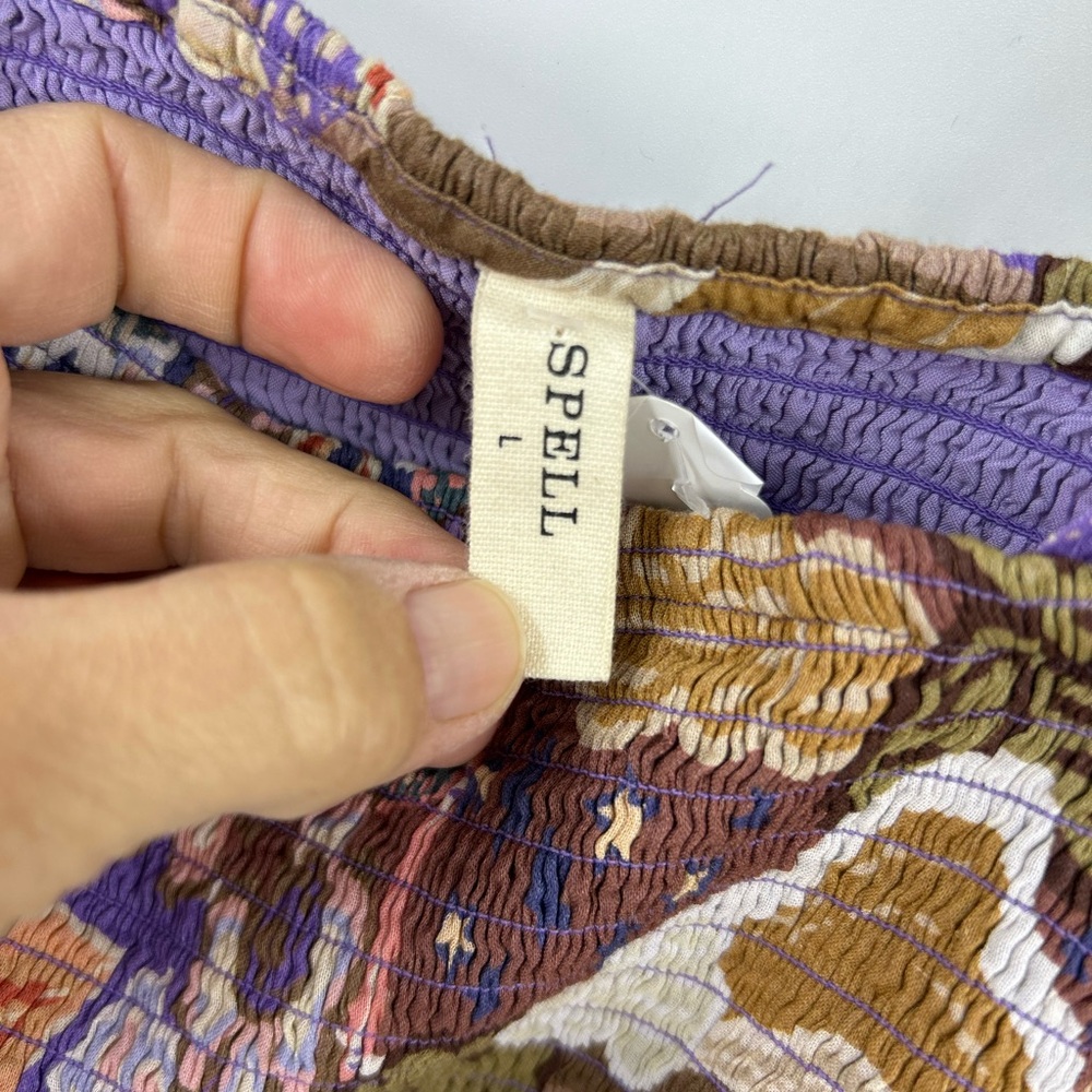 Spell Wide Leg Pant & Top Dancing Valley 2 Piece Organic Cotton Linen L - Picture 13 of 16